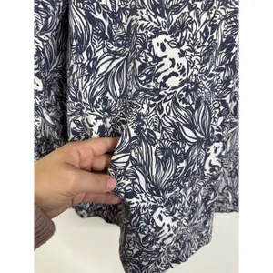 Lilly Pulitzer Skipper Popover Navy White Koala Floral Half Zip Sweatshirt L thumbnail 4
