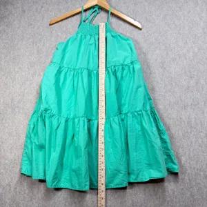 American Eagle Green‎ Tiered Halter Mini Dress Smocked Babydoll Medium NEW Boho thumbnail 5