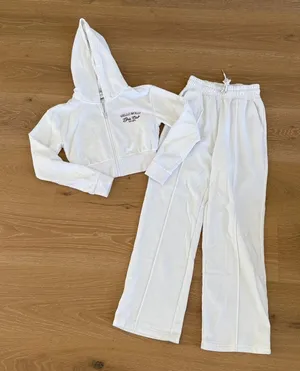 Hello Molly Zip Hoodie & Sweatpants Set Base Lucky Girl Size S White Red thumbnail 1