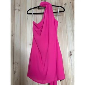 NWT Lulus Isloda Pink One-Shoulder Backless Sash Mini Dress Party Cocktail Sz M thumbnail 2