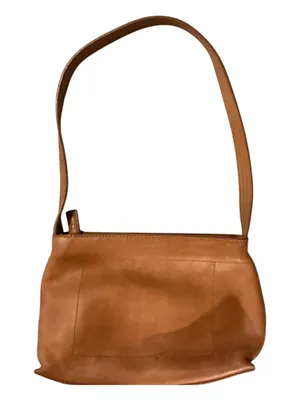 Kenneth Cole New York Vintage Camel Tan Genuine Leather Shoulder Bag Purse Minimalist 90s Style thumbnail 1