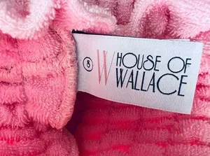 House of Wallace pink ruffle terry skirt barbie layered S thumbnail 4