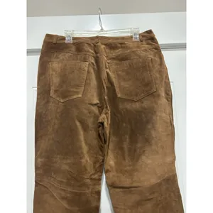 Bagatelle New Vintage 90s Brown Genuine Suede Leather Pants Women’s 16 High Rise Straight thumbnail 12