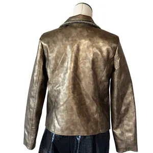 Baccini NWT Faux Leather Gold Metallic Studded Collar Line thumbnail 5