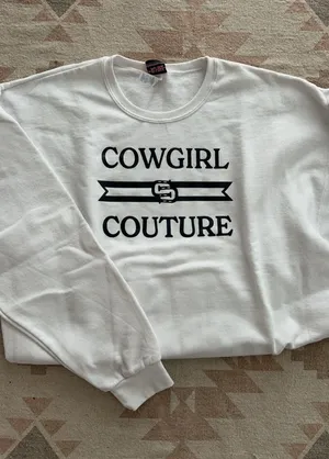 Western Cowgirl Pullover Sweatshirt White Size XL thumbnail 2