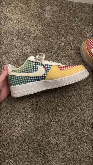 Nike Air Force 1 Gingham Pack Multicolor Sneakers Size 8 thumbnail 8