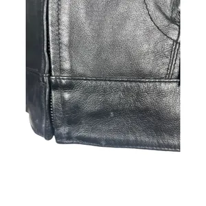 Women’s Sonnora Black Short Motorcycle Zip Genuine Leather Jacket Fits S thumbnail 5