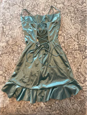 Satin Cowl Neck Mini Dress thumbnail 2