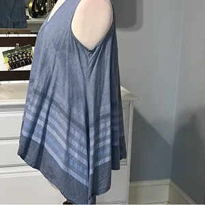 Ivy Jane Cotton Flowy Waterfall Sides Tank Top Blue Cotton Womens Small thumbnail 12