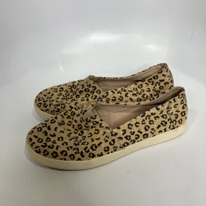 Toms Avalon animal print slip on loafers sneakers women's size 8 casual‎ neutral thumbnail 4