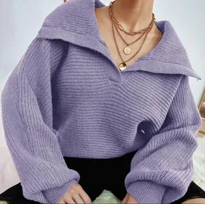 Light Purple Bishop Collar Oversized Valentine's Day Sweater Size Small thumbnail 1