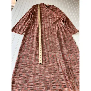 Ming Wang Womens XL Space Dye Knit Maxi Dress Fall Colors Polo V-Neck Viscose thumbnail 10