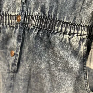 VTG 80s Denim Sz:L Acid Wash One Piece Shorts Jumpsuit Rockabilly utility-style thumbnail 11