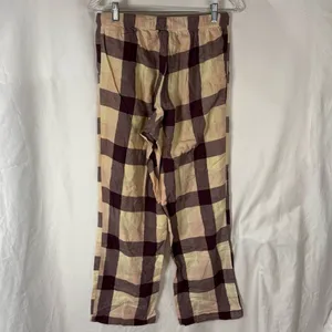 Secret Treasures Beige and Burgundy Plaid Lounge Pajama Pants — Size Small thumbnail 8