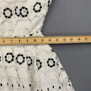 Lovers + Friends White Black Eyelet Lace Fit & Flare Mini Dress XS RN132829 thumbnail 4