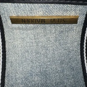 Steve Madden Blue Denim Tote with Black Logo Straps thumbnail 7
