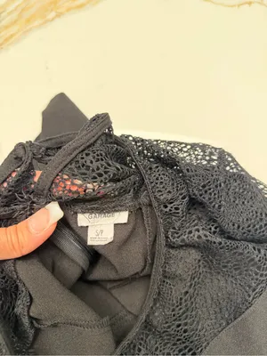 Garage Black Lace Long-Sleeve‎ Romper thumbnail 3