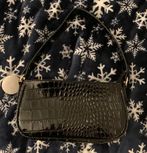 Black Crocodile Handbag Shoulder Purse thumbnail 1