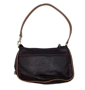 Vintage Nine West Y2K Mini Shoulder Bag Purse Deep Brown Faux Leather Retro 2000 thumbnail 1