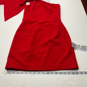 Dress the Population Tiff One Shoulder Mini Dress Womens SZ Small‎ Rouge Red NEW thumbnail 11
