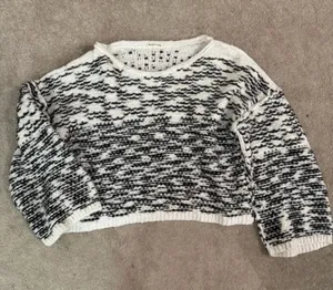 Black & White Marled Crewneck Sweater - Women thumbnail 1