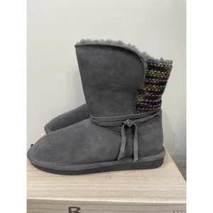 Bearpaw Maggie Charcoal Grey Suede Knit Back Winter Boots 2116W Womens 9 thumbnail 4