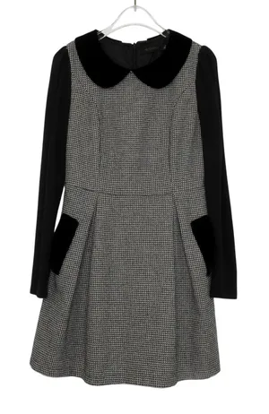 Al Loge 1990s Vintage Black & White Peter Pan Collar Long Sleeve Mini Dress XS thumbnail 1