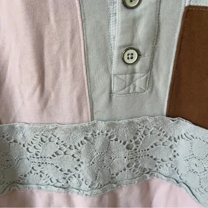 Free People American Dream Polo Pullover in Pink / Blue / Brown thumbnail 6