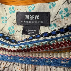 Maeve Embroidered‎ Tassel Square Neck Boho Blouse Bohemian Festival Artistic Medium thumbnail 4