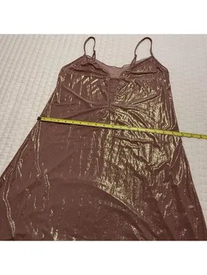 Victoria’s Secret Mauve Pink Rose Gold Shimmer Sz M Medium Nightie Slip Lingerie thumbnail 7