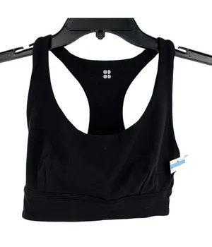 Sweaty Betty Black Racerback Sports Bra Size 2 NWOT Workout Running Everyday thumbnail 1
