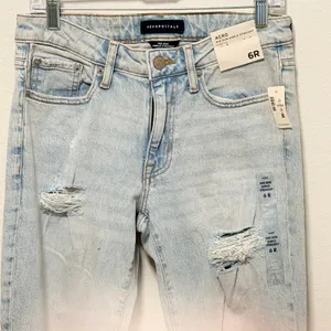 AEROPOSTALE Jeans Sz 6R Light Wash Distressed Ankle Straight Leg‎ Stretch thumbnail 5
