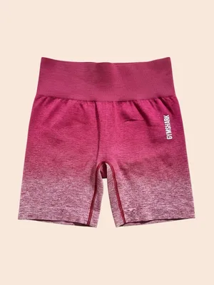 GYMSHARK ADAPT OMBRE SEAMLESS SHORTS Red thumbnail 2