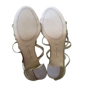 Jessica Simpson Stassey Sandal Size 8.5 Gold‎ Glitter Open Toe Block Heel thumbnail 7