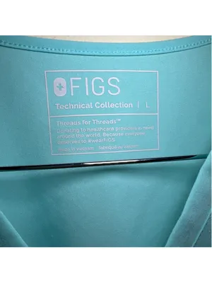 FIGS Technical Collection Scrub Top Size L Cyan thumbnail 2