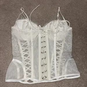 White Lace Corset Top Fits Womens Medium/Large thumbnail 2
