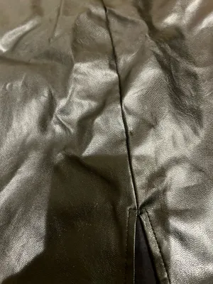 SHEIN NWOT Sexy High Waist Notch Hem Leather A-Line /two front slits L thumbnail 13