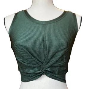 Aerie OFFLINE Ribbed Shine Twist Front Sports Bra Sz‎ L thumbnail 3