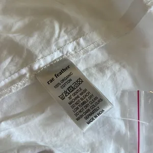 Rae Feather White Organic Cotton Short Sleeve Shirt Dress NWT M thumbnail 7