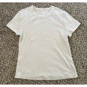 Old‎ Navy Women's Tan Cropped Snug Ribbed Short Sleeve Tee Size Medium thumbnail 1