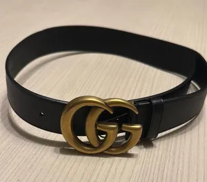 Gucci Belt Leather Black GG Gold Marmont Women’s Hardware 75/30 thumbnail 1