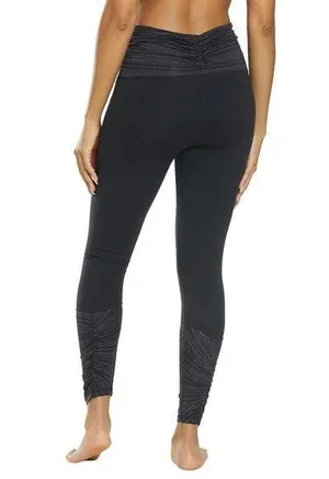 NWT New Black Prana Selwyn Leggings Womens Yoga L High Waist Polka Dots Ruched thumbnail 1