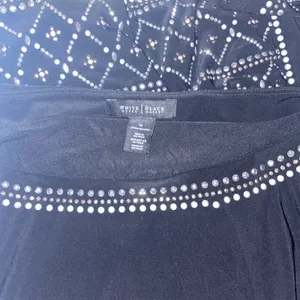White House Black Market Elegant Black Sheath Dress Beaded Cocktail Party thumbnail 2