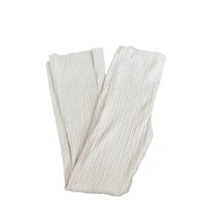 Urban Outfitters Cream Ribbed Knit Flare Pants High‎ Rise Cream Ivory Large NEW thumbnail 4