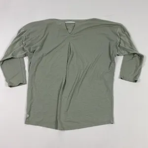 Athleta Shirt Womens XS Green 3/4 Sleeve‎ Open Back Lightweight Athletic Top thumbnail 5