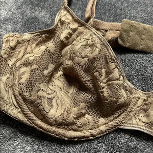 Vintage Victoria’s Secret brown lace unlined very sexy bra 38B thumbnail 12
