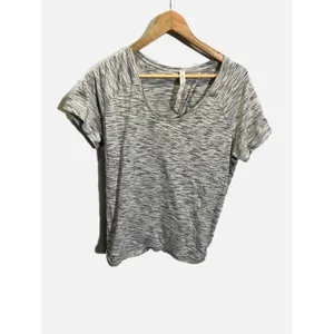 Lululemon Tie Back Top‎ Womens 10 Grey Space Dye Short Sleeve Yoga Athletic Tee thumbnail 3