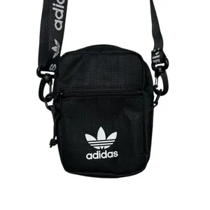 Adidas Originals Trefoil Festival Crossbody Bag Black Logo Webbed Strap Pouch thumbnail 2