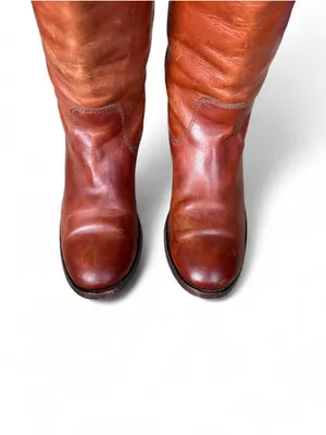 Frye Women’s 5 B Brown Leather Riding Boots Tall Knee High Pull On Classic thumbnail 3