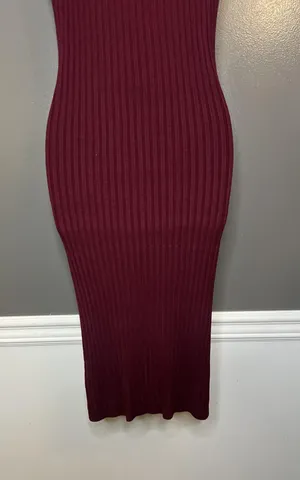Knit & Love Dress Womens Medium Ribbed Sleeveless Mock Neck Midi Bodycon thumbnail 8